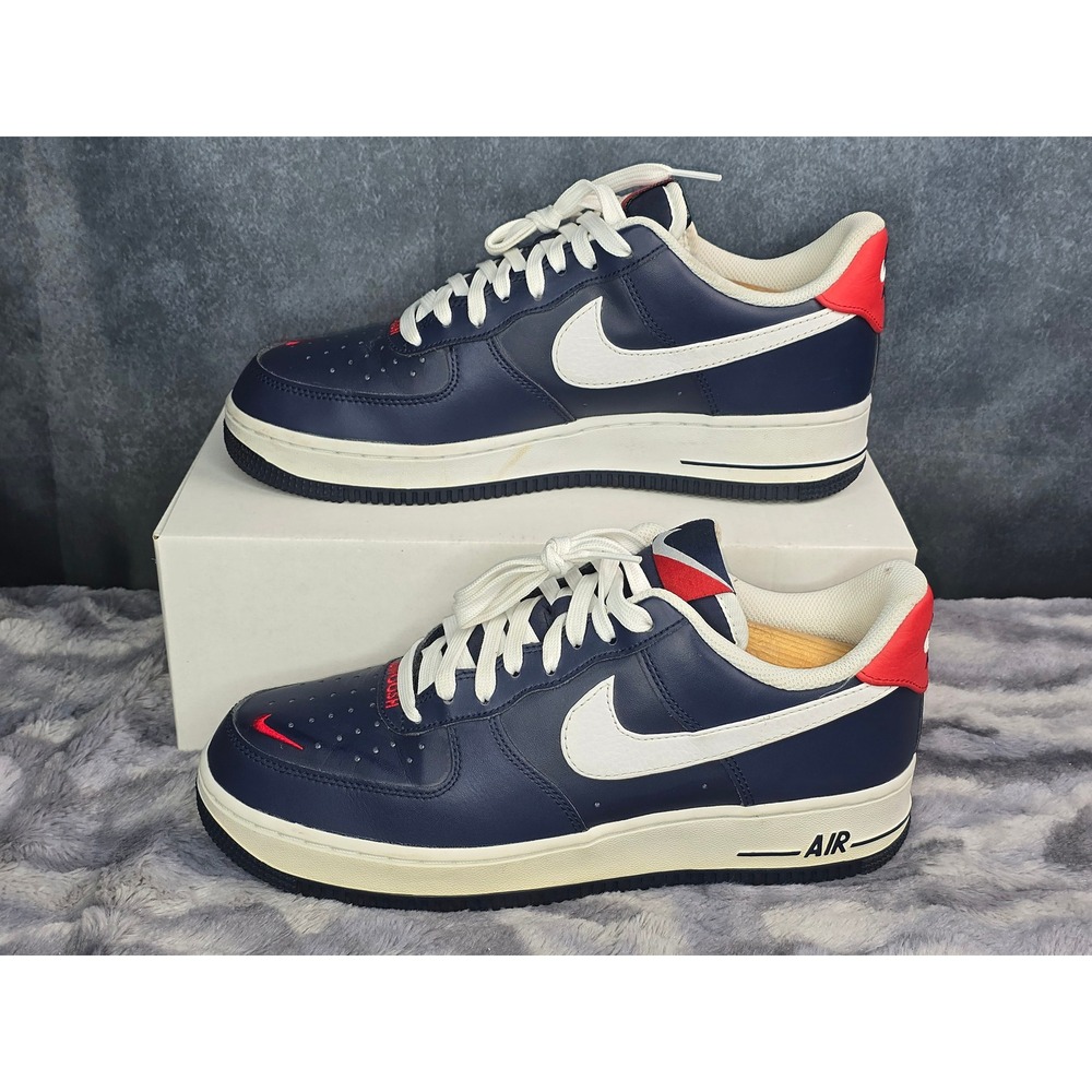 EUC Nike Air Force 1 07 LV8 Obsidian/Red/ White "USA" Mens Size 8 CJ8731-400‎